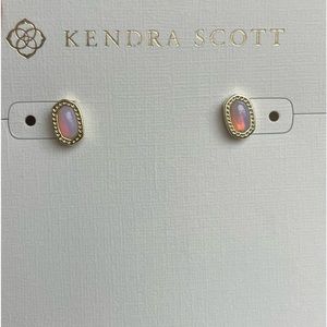 NWT- Kendra Scott Mini Ellie Stud Earrings, Pink Opalite
